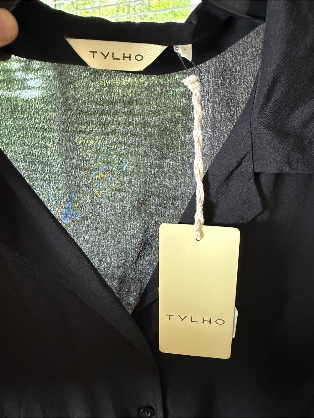 Sheer Black Wide-Leg Jumpsuit with Drawstring Waist - Picture 3 of 5